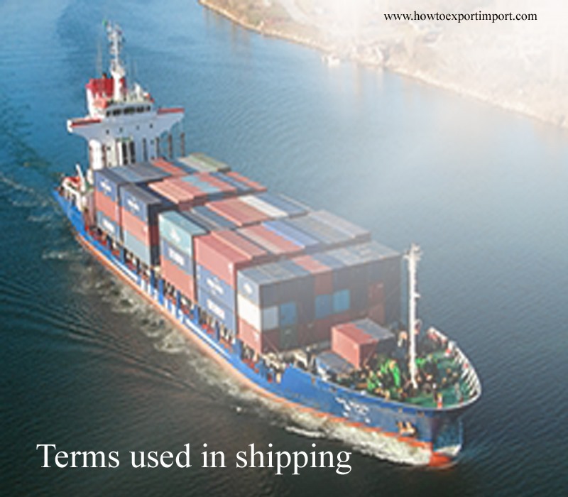 Terms used in shipping such as Container Yard,Delivery,Direction finder